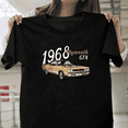 thumbnail image 1 of 1968 Plymouth GTX Classic Muscle Car Lover Retro Auto Art Unisex T-Shirt, for men & women, up to size 5XL., 1 of 2
