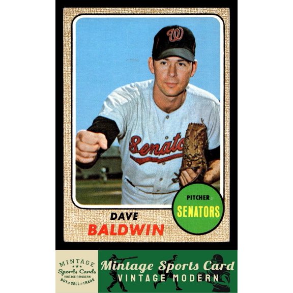 1968 Topps Dave Baldwin Washington Senators RC Trading Card #231 MLB Baseball