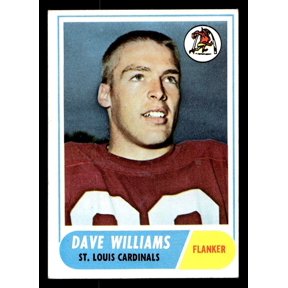 1968 Topps Dave Williams RC Rookie #218 St. Louis Cardinals Football Card St. Louis Cardinals NFL Football Trading Card