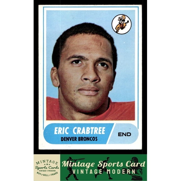 1968 Topps Eric Crabtree Denver Broncos RC #95 Football Card