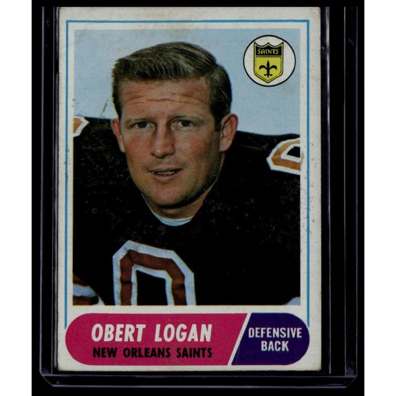1968 Topps Obert Logan #4 New Orleans Saints NFL FOOTBALL Trading Card