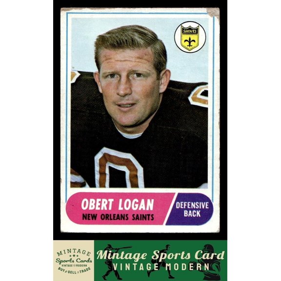 1968 Topps Obert Logan New Orleans Saints #4 NFL Football Card