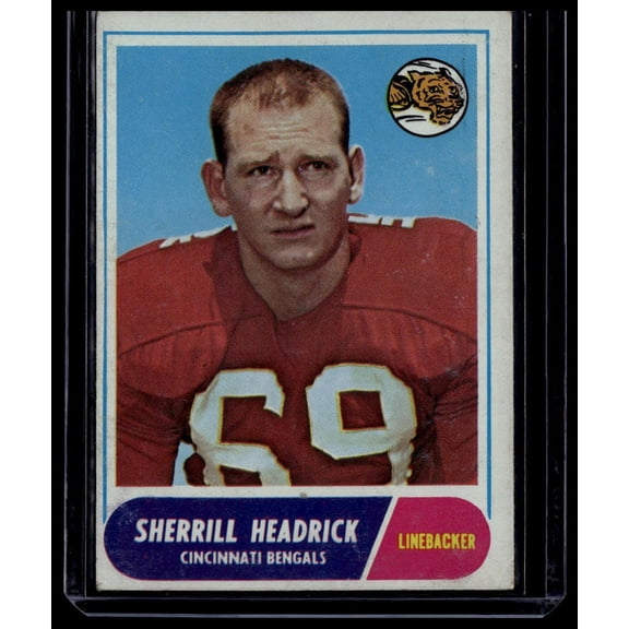 1968 Topps Sherrill Headrick #96 Cincinnati Bengals NFL FOOTBALL Trading Card