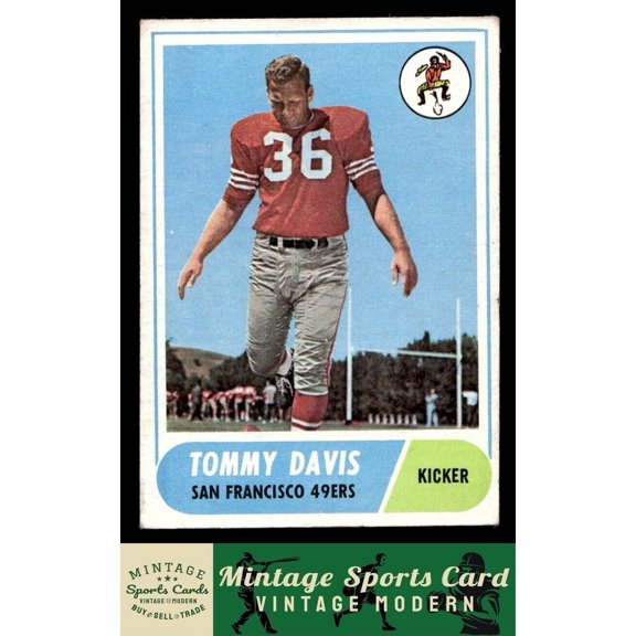 1968 Topps Tommy Davis #165 San Francisco 49ers Football Card