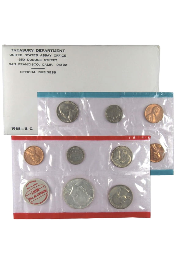 1968 Uncirculated Coin Set U.S Mint Original Government Packaging OGP