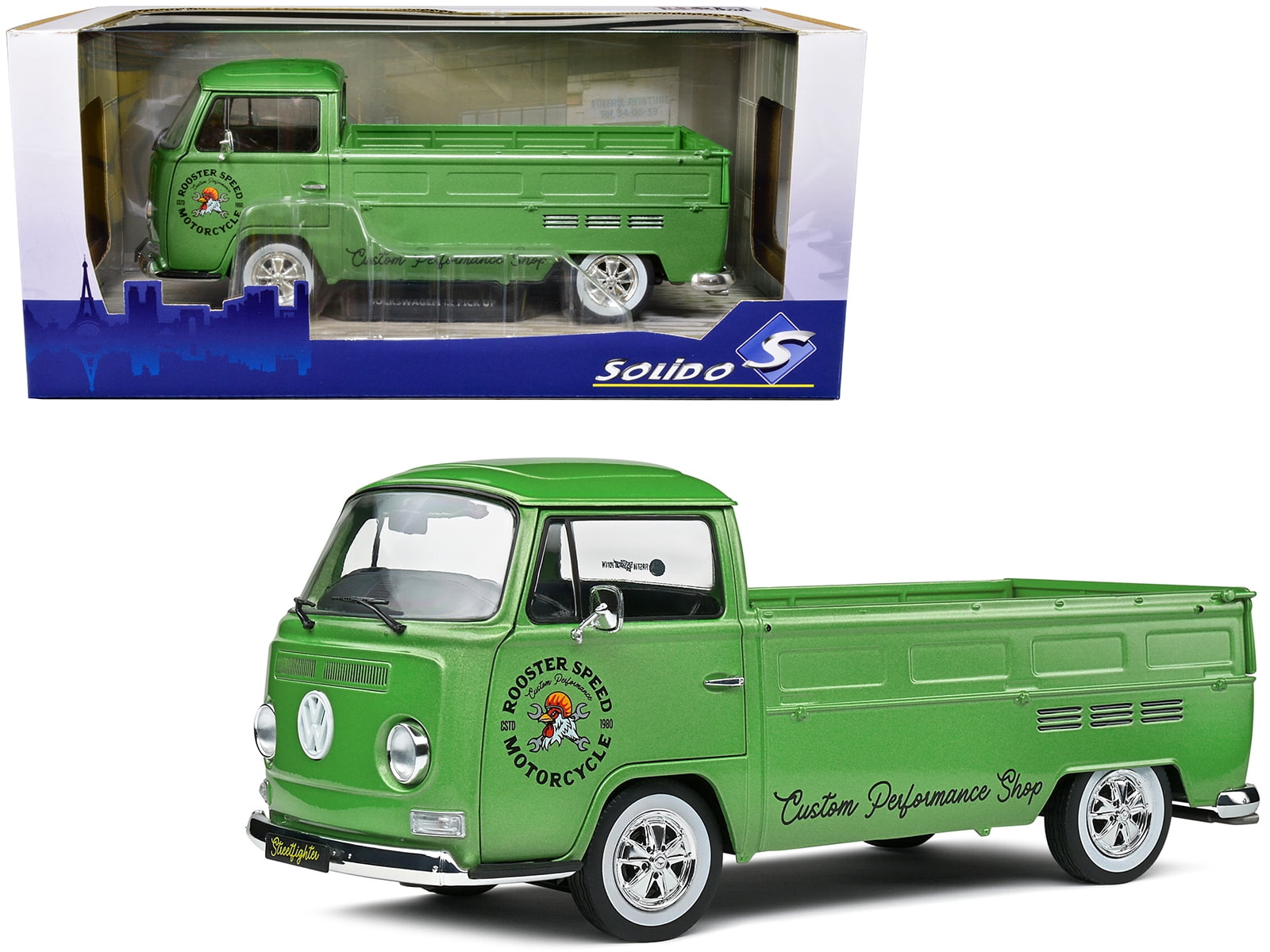 Modèle Réduit VOLKSWAGEN T2 Pick-up 1968 Vert - échelle 1/18 SOLIDO - Neuf