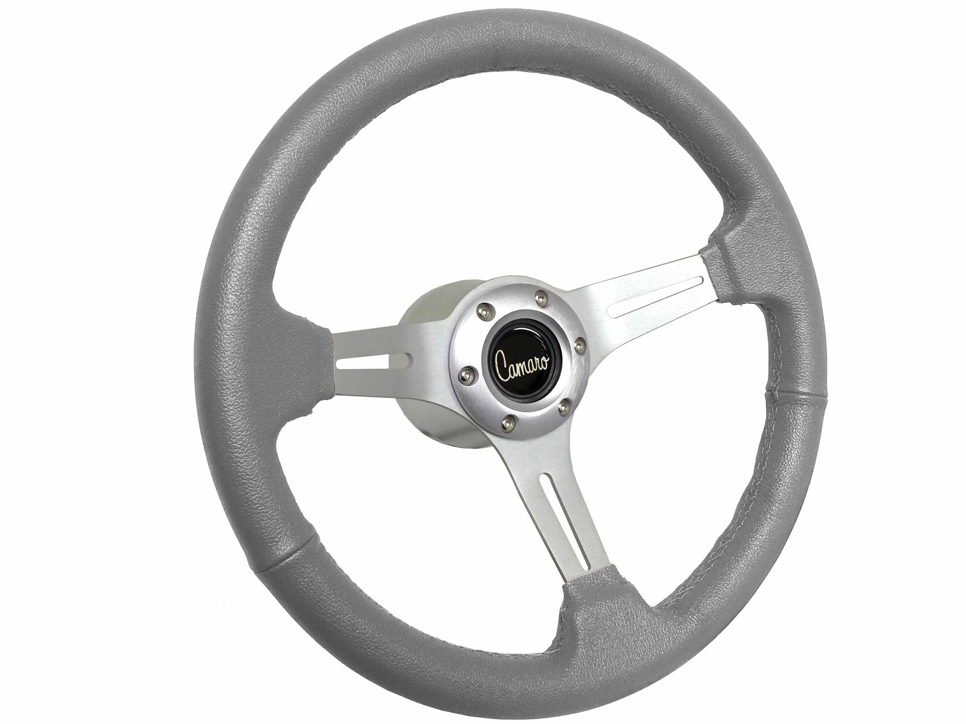 1969-1989 Camaro; VSW 6 Bolt Gray Leather Wrapped Steering Wheel ...