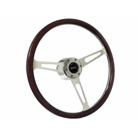 1969 - 1994 GMC S6 Classic Espresso Stained Wood Steering Wheel Chrome Kit
