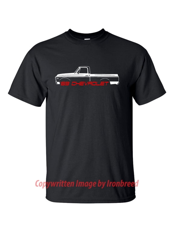 1969 69 Chevy C/K C10 Pickup Truck T-Shirt Classic Muscle Emblem Side Mouldings