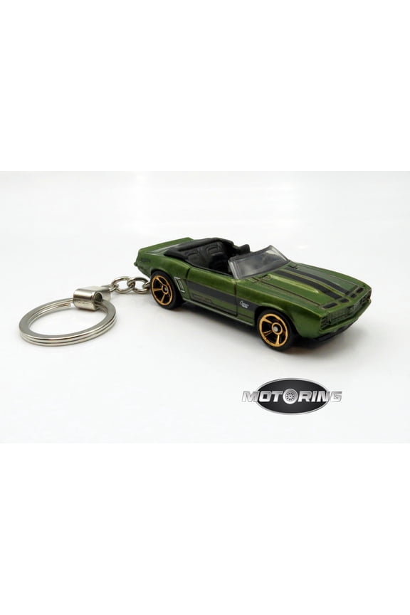 1969 '69 Chevy Corvette Green Convertible Car Rare Novelty Keychain 1:64
