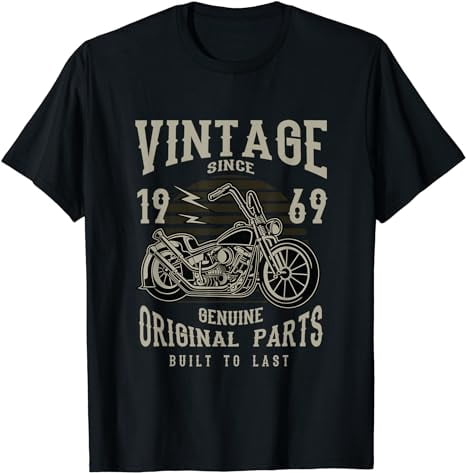 T-Shirt 57 Ans Anniversaire Motard Vintage 1968 - Cadeau Idéal Pour Passionnés De Moto