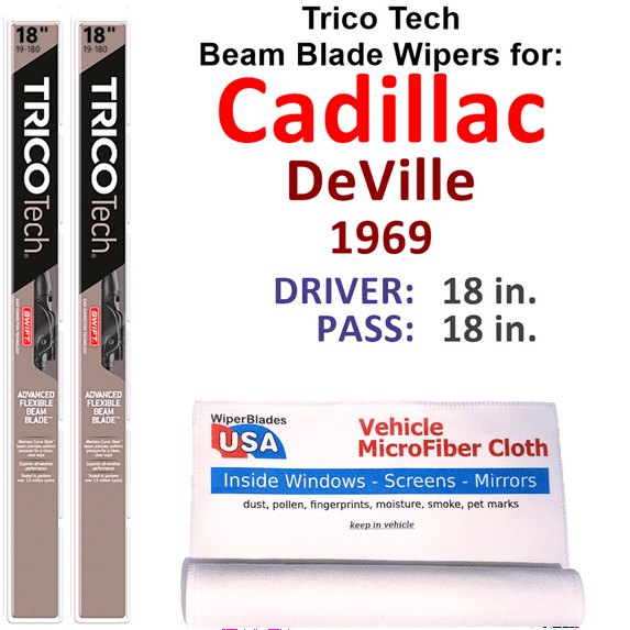 1969 Cadillac DeVille Beam Blade Wipers (Set of 2)