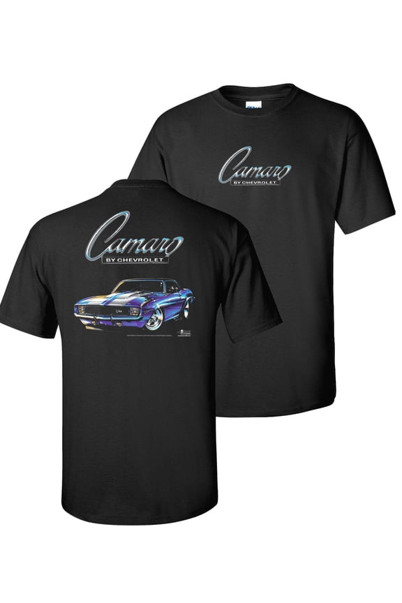 1969 Camaro by Chevrolet Men's Black T shirt Licensed