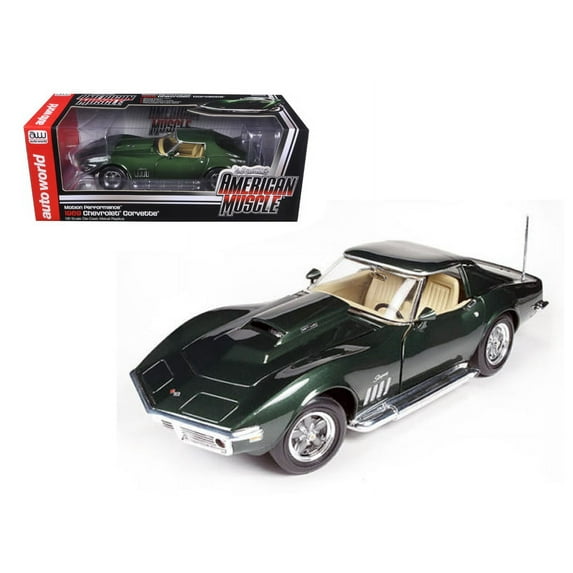 1969 Chevrolet Corvette Phase III 482 Fathom Green Motion Performance Limited to 1500pc 1/18 Diecast Model Car by Autoworld