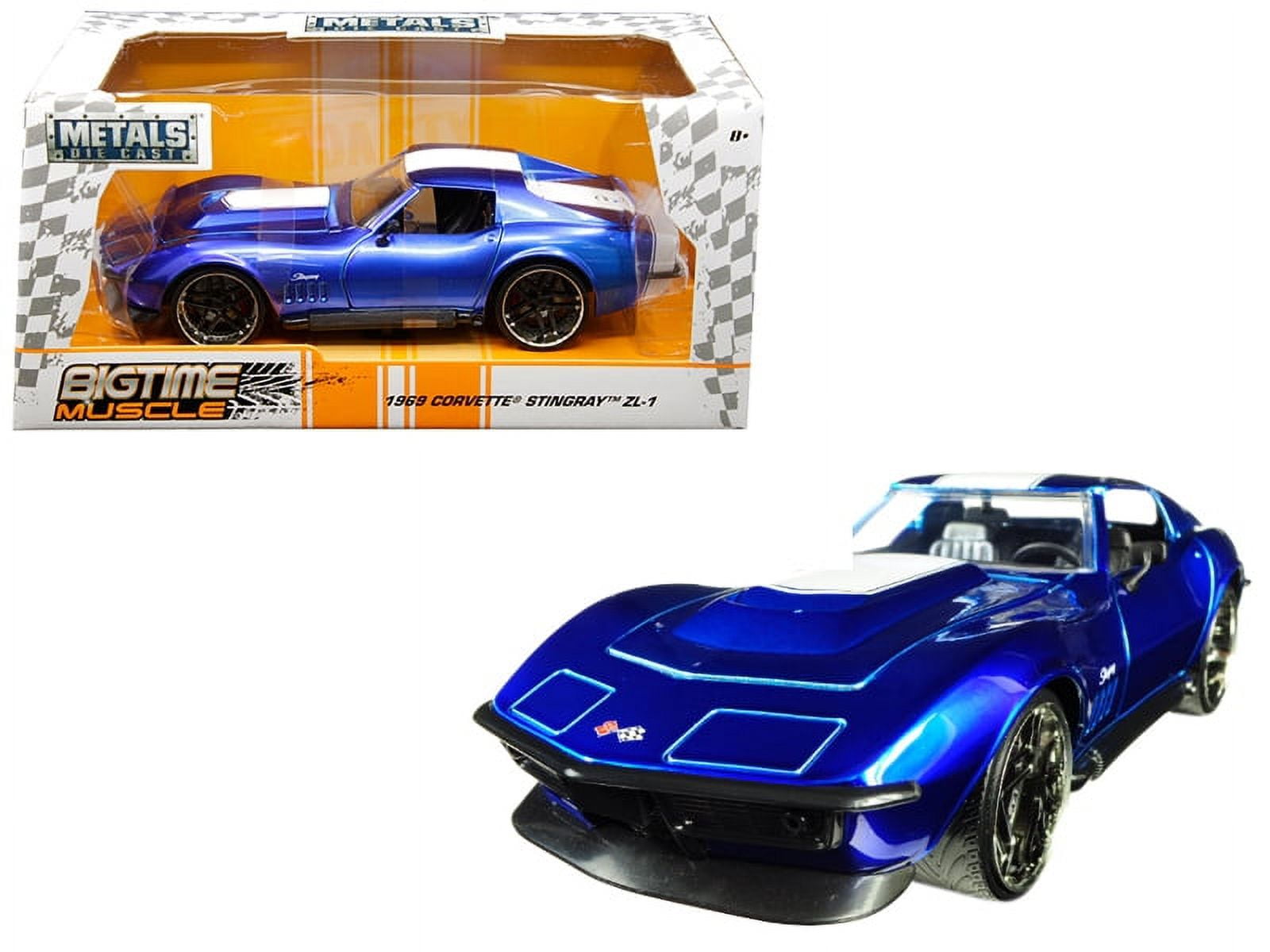 '80 CHEVROLET CORVETTE,AM 1/24 プラスチックモデル 1969 Chevrolet Corvette Stingray ZL-21 Blue with White