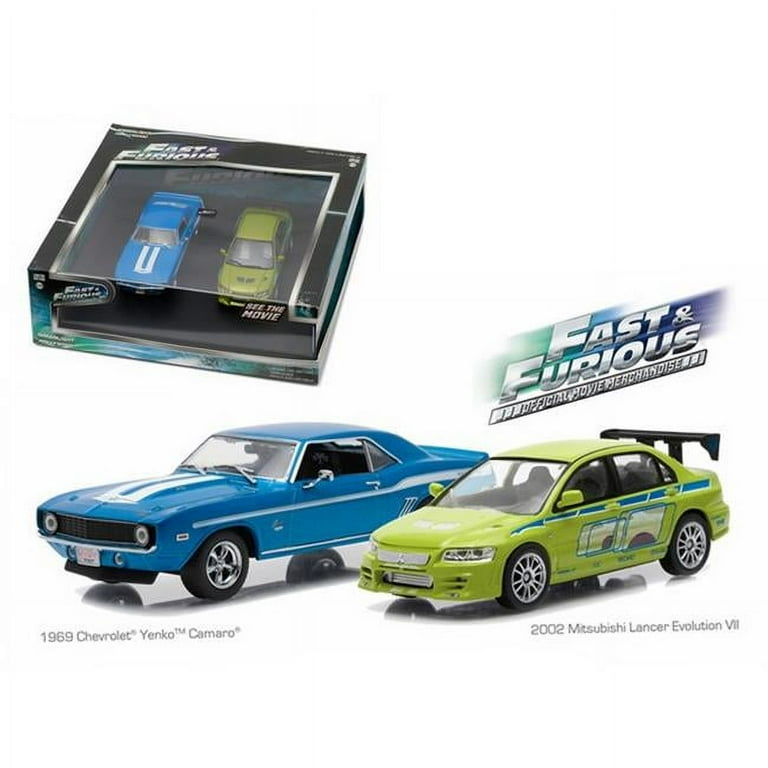 ミニカー FAST&FURIOUS Lancer vs Camaro 1969 Chevrolet Yenko Camaro and 2002 Mitsubishi Lancer Evolution