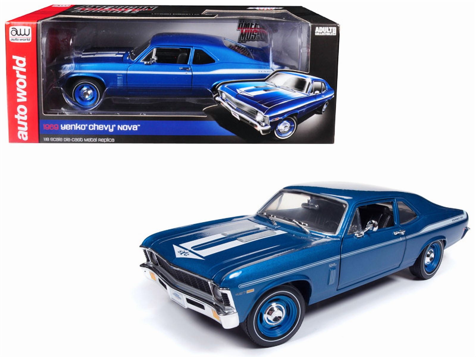 1969 Chevrolet Yenko Nova Blue with White Stripes Limited Edition