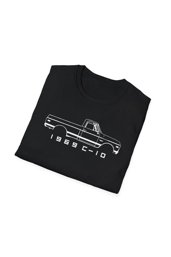 1969 Chevy C-10 T-Shirt | Classic Pickup Truck Shirt | Vintage C10 Line Art Gift for Truck Lovers