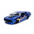 thumbnail image 1 of 1969 Chevy Camaro with Engine Blower, Blue with Yellow Flames - Jada 30977DP1 - 1/24 scale Diecast Model Toy Car (Brand New but NO BOX), 1 of 4
