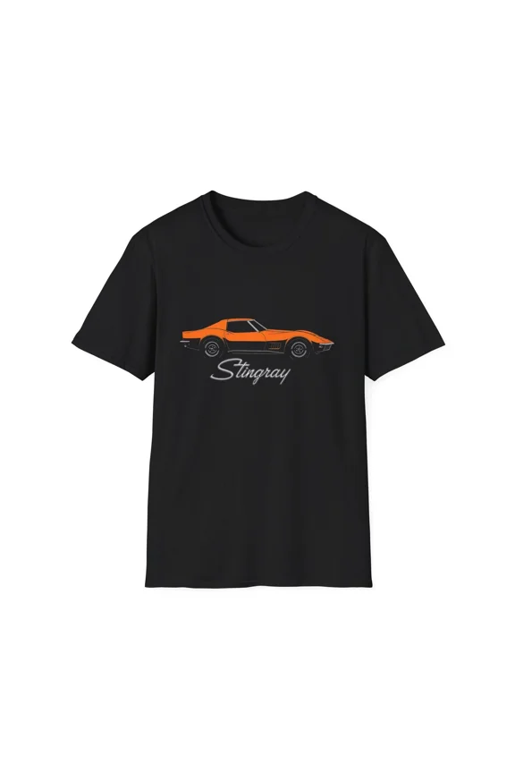 1969 Corvette Stingray C3 T-Shirt Orange Classic Muscle Car Tee Retro Graphic