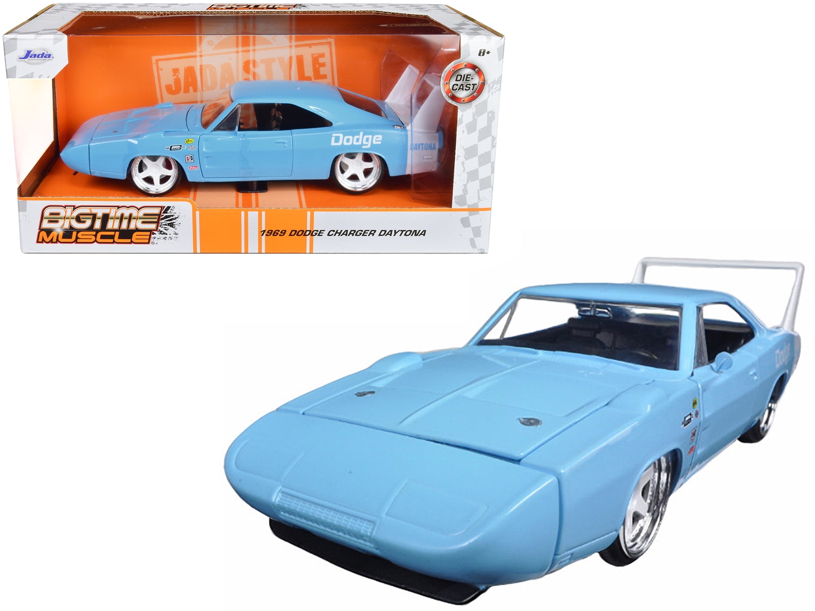 ミニカー 1:24 BTM 1969 Dodge Charger Daytona 1969 Dodge Charger Daytona Sky Blue BTM Diecast Model Car