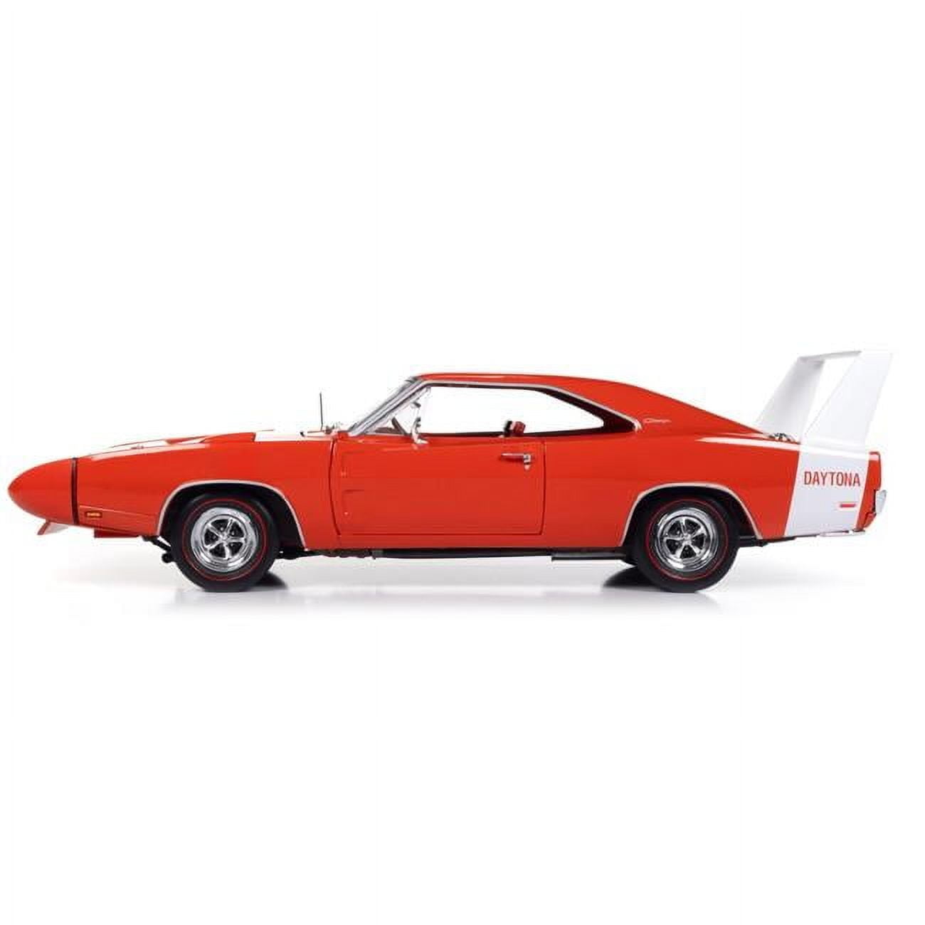 1969 Dodge Charger Daytona Red with White Tail Stripe and Red Interior "Muscle Car & Corvette Nationals" (MCACN) "American Muscle" Series 1/18 Diecast Model Car by Auto World