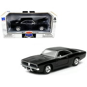 1969 Dodge Charger R/T Black Muscle Car Collection 1/25 Diecast Model Car by New Ray