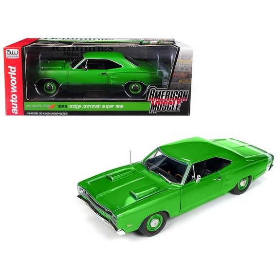 1969 Dodge Coronet Super Bee Green "Hemmings Muscle Machines" Magazine Limited Edition to 1002 pieces Worldwide 1/18 Diecast Model Car by Autoworld