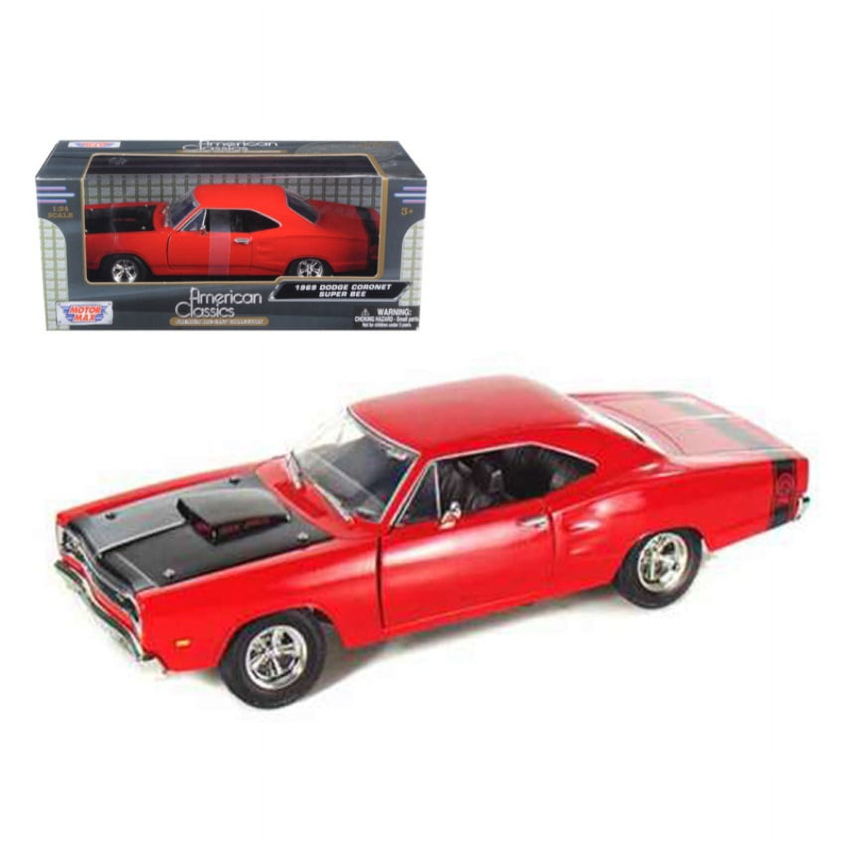 1969 Dodge Coronet Super Bee Red 1/24 Diecast Model Car by Motormax