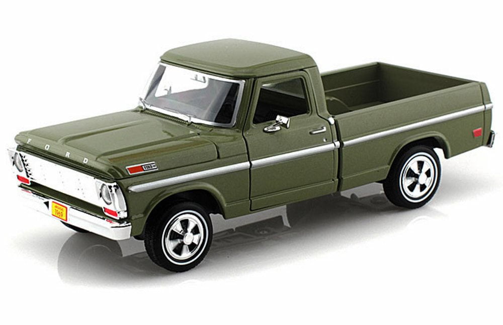 1969 Ford F-100 Pickup, Green - Motormax Premium American 79315 - 1/24 Scale Diecast Model Car