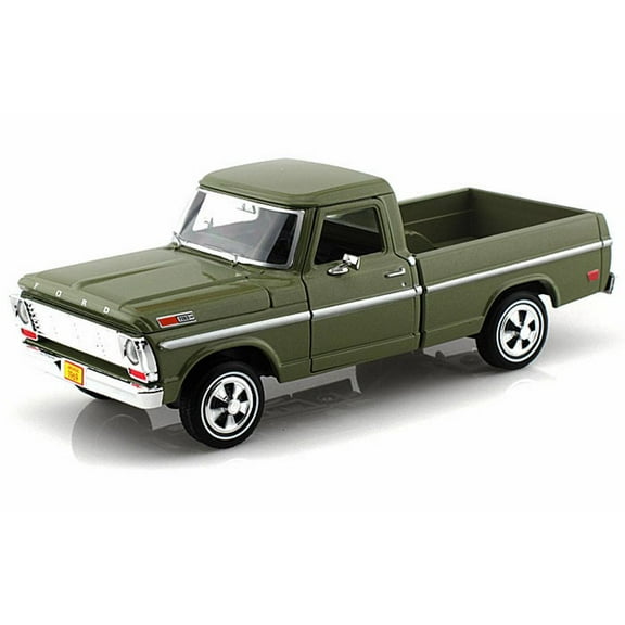 1969 Ford F-100 Pickup, Green - Motormax Premium American 79315 - 1/24 Scale Diecast Model Car