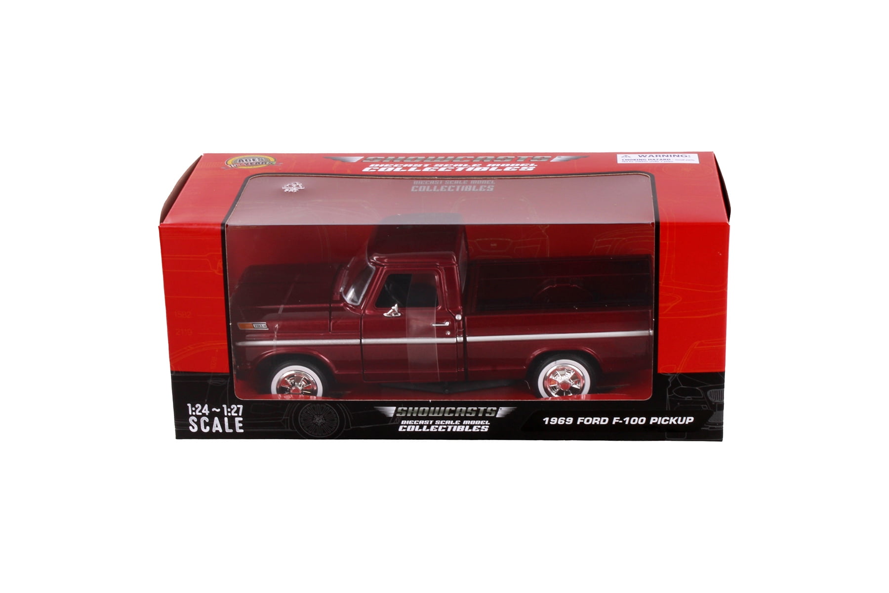 1969 Ford F-100 Pickup Truck, Red - Showcasts 71315R - 1/24 Scale Diecast Model Car