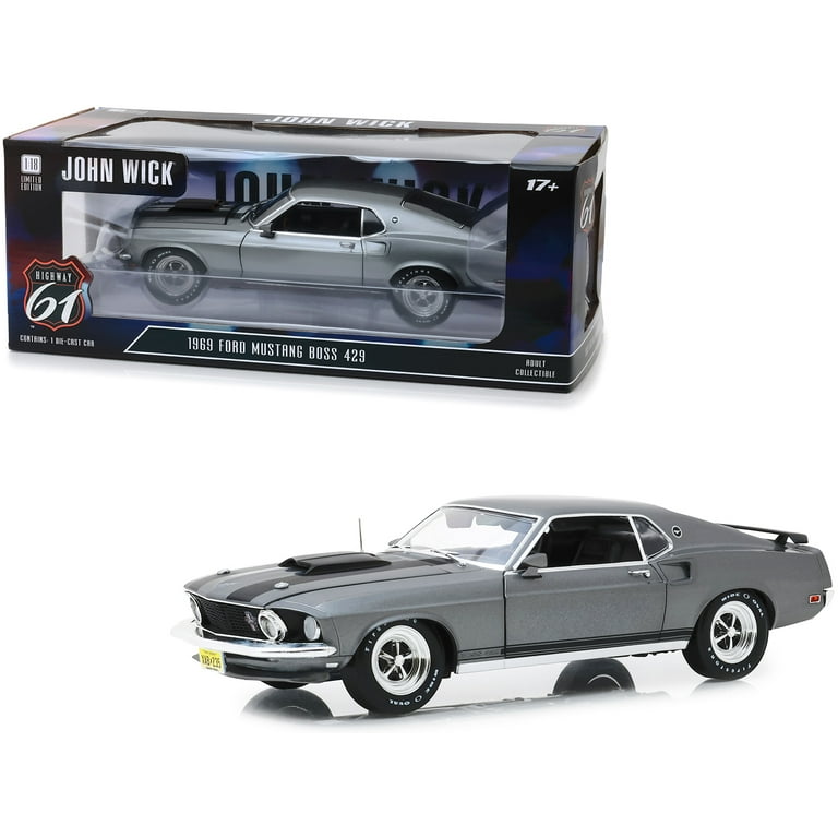 1969 Ford Mustang BOSS 429 Gray with Black Stripes