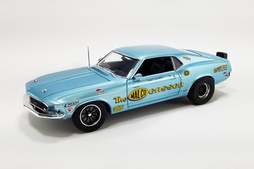 1969 Ford Mustang BOSS 429, Light Blue - Acme A1801858 - 1/18 scale Diecast Model Car