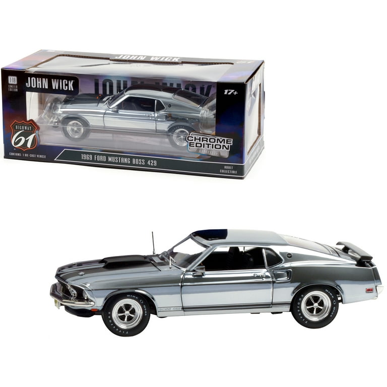 1969 Ford Mustang Boss 429 CHROME with Black Stripes 
