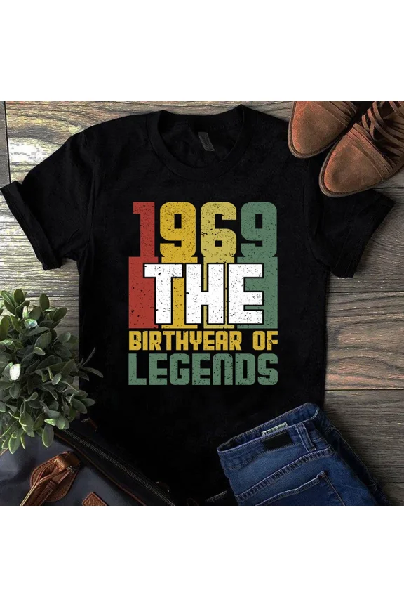 1969 Legends Born Retro Classic Birthday Year Pride Unisex T-Shirt, up to size 5XL