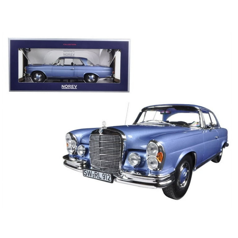 1969 Mercedes 280 SE Coupe Light Blue Metallic 1/18 Diecast
