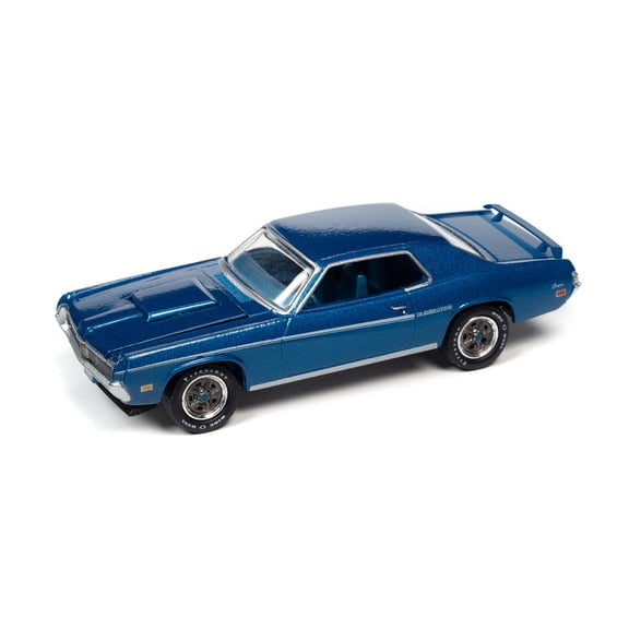 1969 Mercury Cougar Eliminator, Blue - Johnny Lightning JLSP246/24A - 1/64 Scale Diecast Car