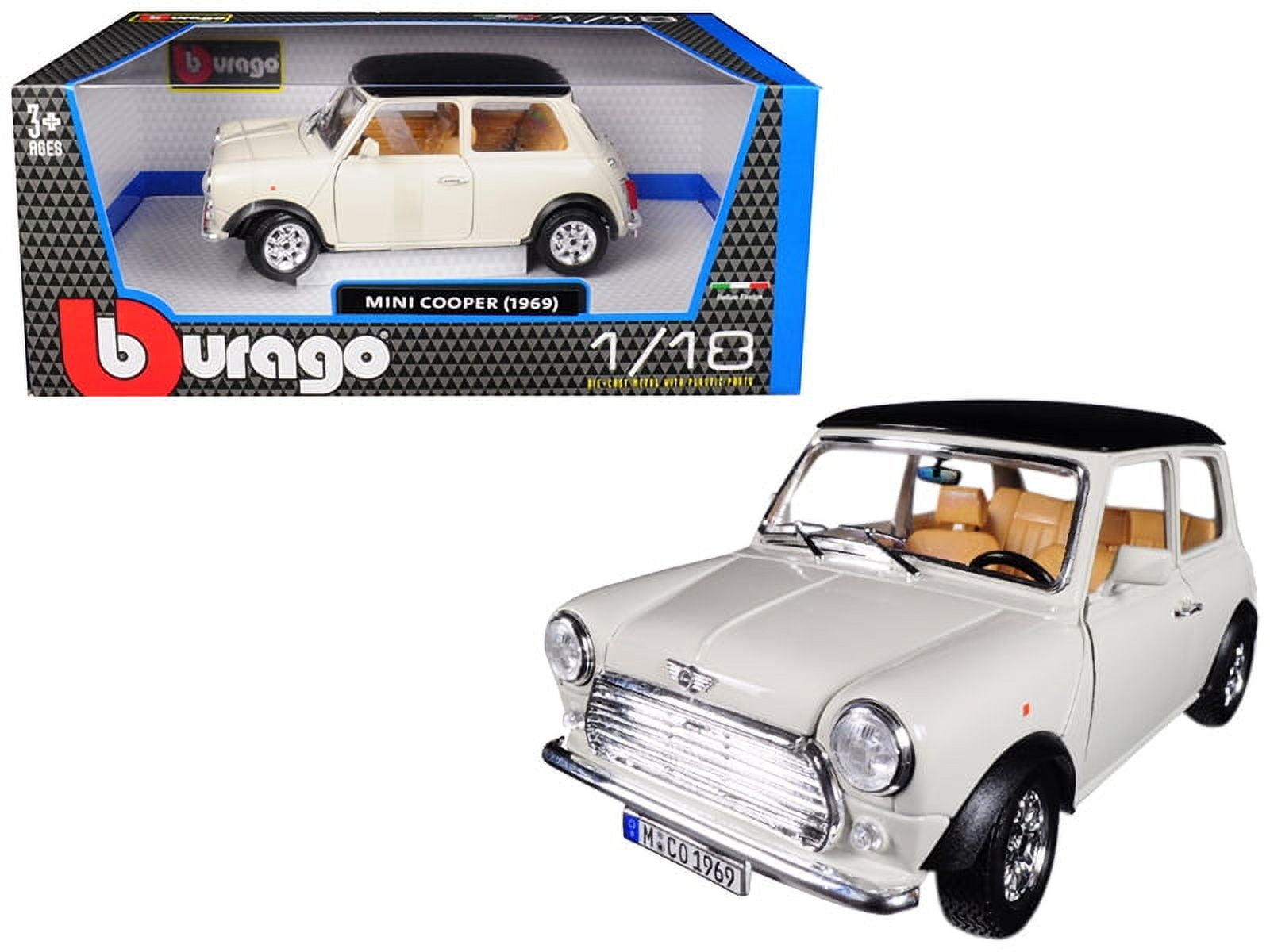 1/18 ミニクーパー Mini Cooper 1969 ダイキャスト製ブラーゴ 1969 Mini Cooper Beige with Black Top 1/18 Diecast Vietnam | Ubuy