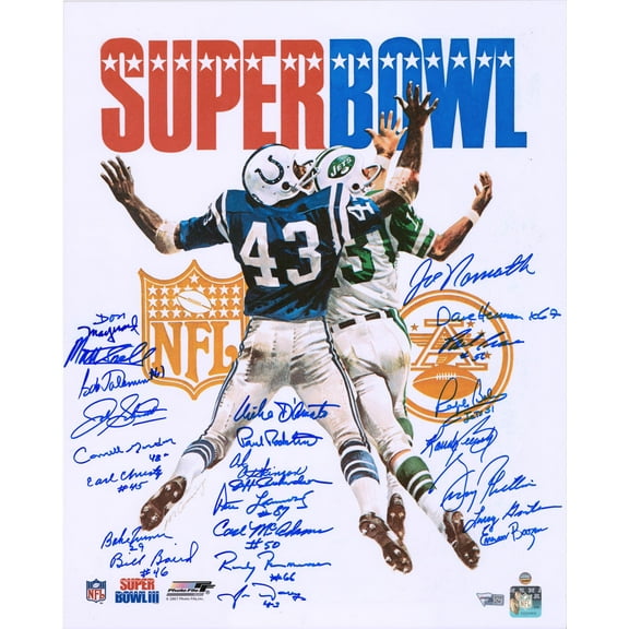 1969 New York Jets Autographed Super Bowl III Program 16x20 Photo - 24 Signatures - Fanatics Authentic Certified