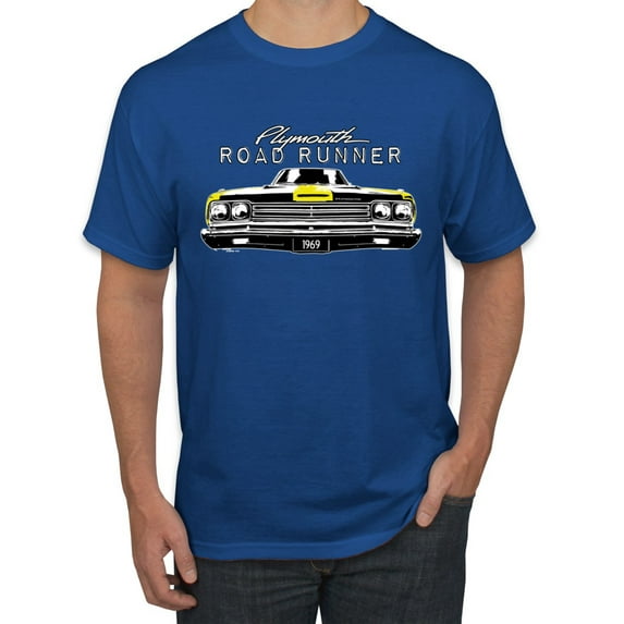 1969 Plymouth Road Runner Hot Rod Racing | Mens Cars and Trucks Graphic T-Shirt, Royal, Large