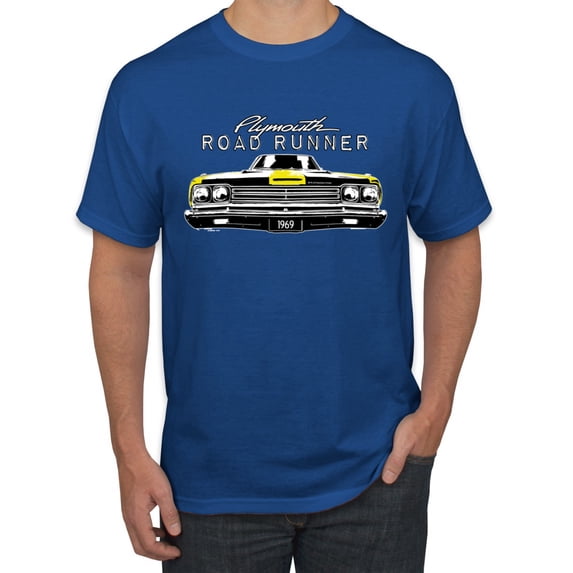 1969 Plymouth Road Runner Hot Rod Racing | Mens Cars and Trucks Graphic T-Shirt, Royal, Small