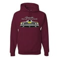 thumbnail image 1 of 1969 Plymouth Road Runner Hot Rod Racing | Mens Cars and Trucks Hooded Sweatshirt Graphic Hoodie, Maroon, Medium, 1 of 4