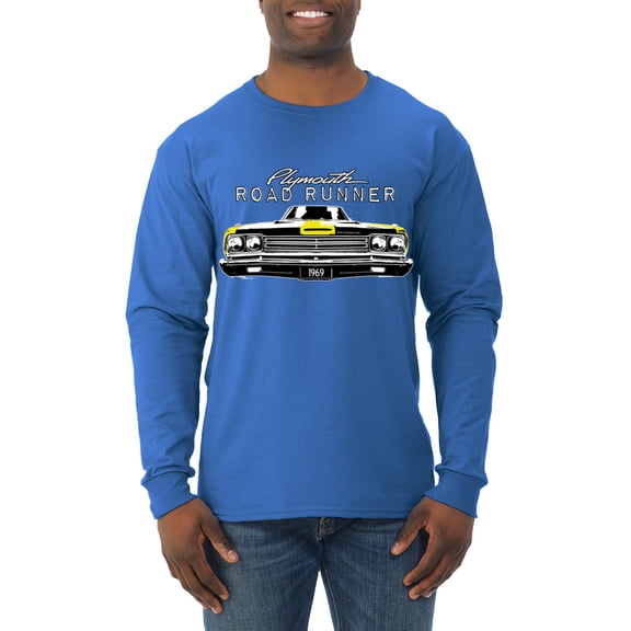 1969 Plymouth Road Runner Hot Rod Racing | Mens Cars and Trucks Long Sleeve T-Shirt, Royal, X-Large