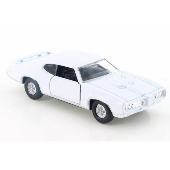 1969 Pontiac GTO, White - Welly 43714D - 4.5" Diecast Model Toy Car (Brand New but NO BOX)