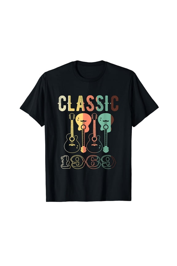 1969 Retro Vintage Rock 50th Birthday Guitar Gift T-Shirt