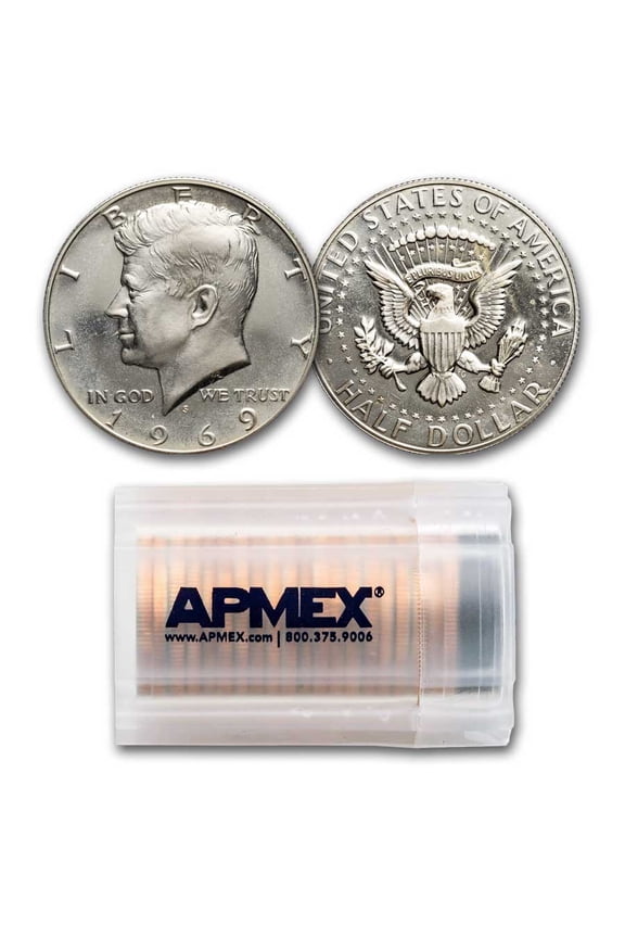 1969-S Kennedy Half Dollar 20-Coin Roll Proof
