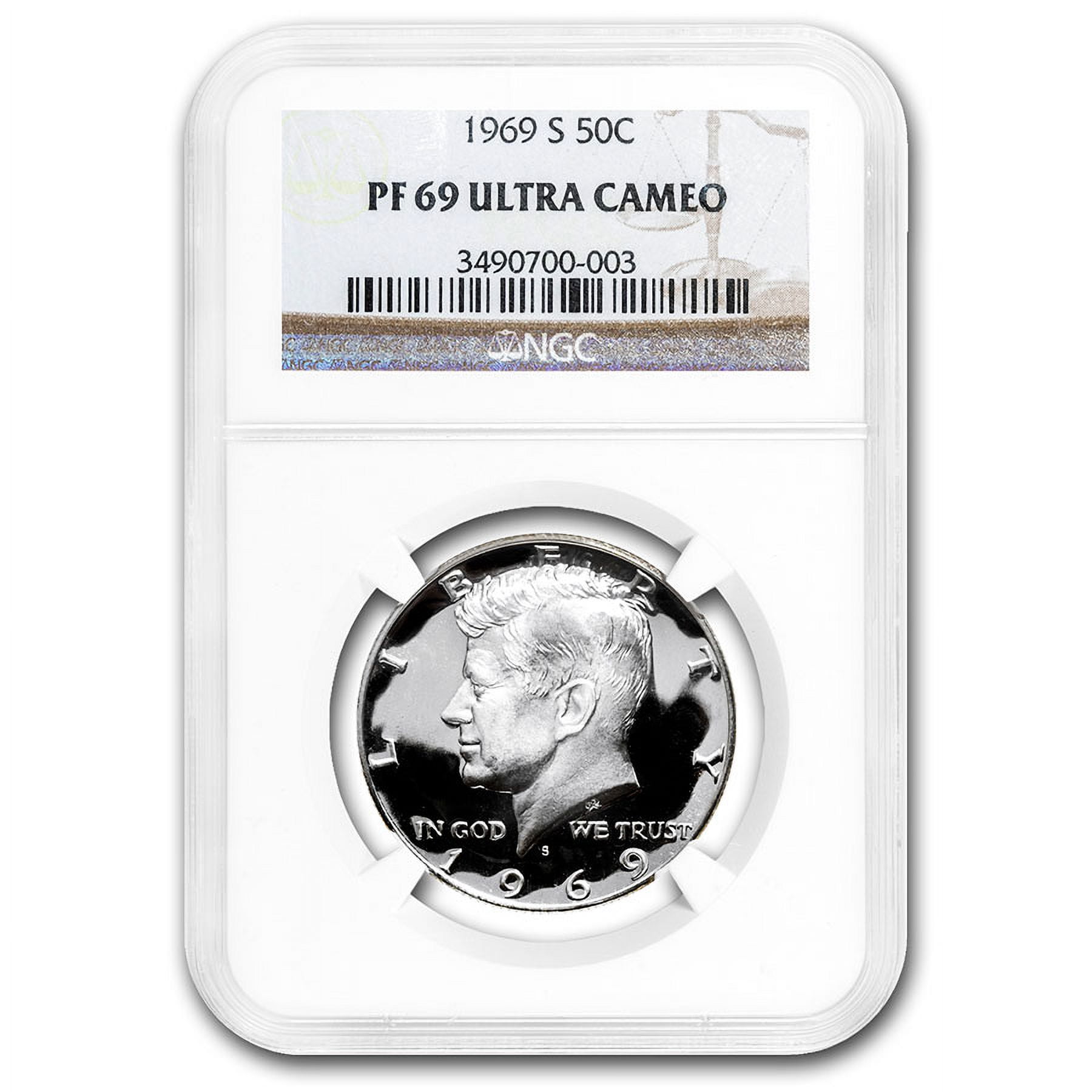 1969-S Kennedy Half Dollar PF-69 UCAM NGC - Walmart.com