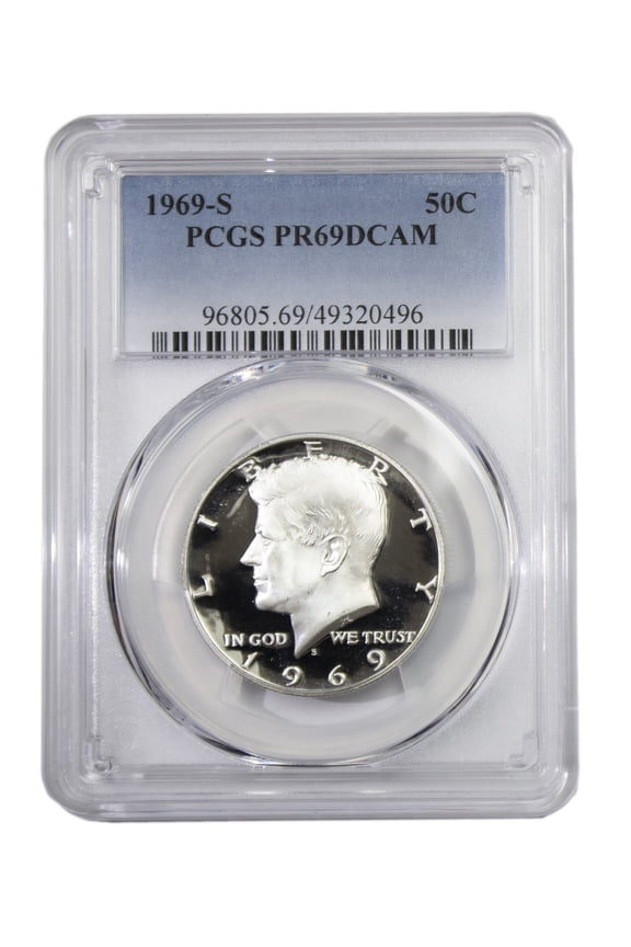 1969-S Silver Kennedy Half Dollar PCGS PR69DCAM Proof Graded Coin