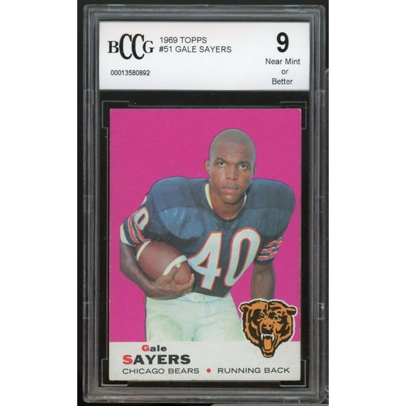 1969 Topps #51 Gale Sayers Card BGS BCCG 9 Near Mint+